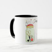 Mug Kit de couture vintage (Devant gauche)