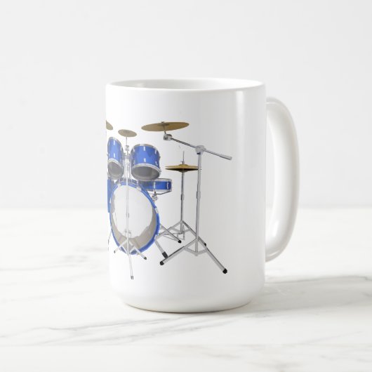 Mug Kit de tambour bleu : (Devant droit)