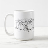 Mug Kit de tambour de 10 morceaux : Dessin noir et (Gauche)
