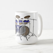 Mug Kit de tambour de 10 morceaux : Gradient bleu : (Devant droit)