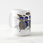 Mug Kit de tambour de 10 morceaux : Gradient bleu : (Devant gauche)