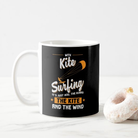 Mug Kitesurfing à bord et vent (Avec donut)