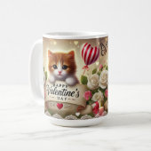 Mug Kitten adorable avec Roses, bougies et coeurs (Devant gauche)