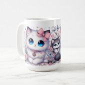 Mug Kitten Cuteness Overload : Chat et chien aux yeux (Devant gauche)