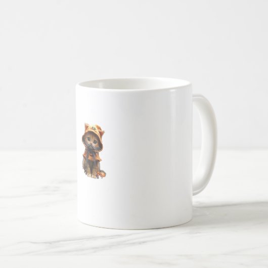 Mug Kitten en costume Citrouille - Joli design Hallowe (Devant droit)