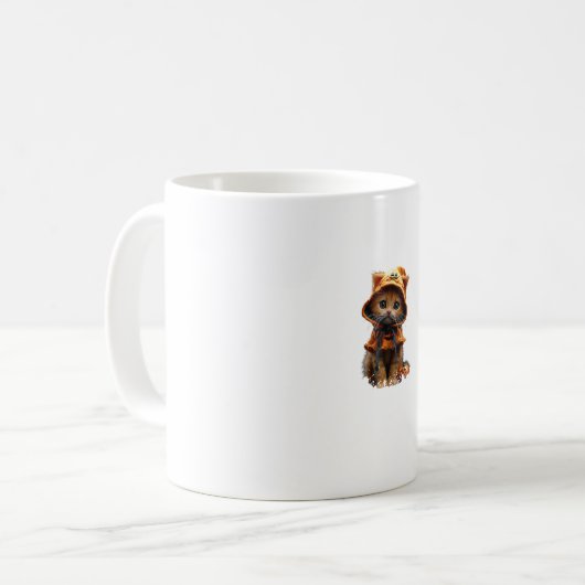 Mug Kitten en costume Citrouille - Joli design Hallowe (Devant gauche)