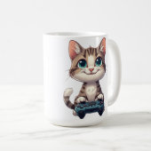 Mug Kitten Holding Game Controller Smiling Gamer Cat (Devant droit)