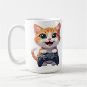 Mug Kitten Holding Game Controller Smiling Gamer Cat I (Gauche)