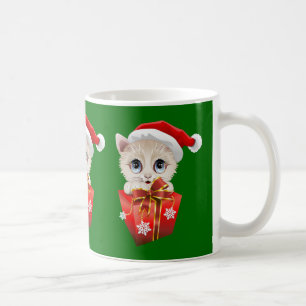 Mug Kitten Noël Père Noël avec cadeau