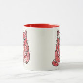 Mug Kitten Patchwork Fantaisiste Tenant un Cœur d'Art (Centre)