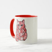 Mug Kitten Patchwork Fantaisiste Tenant un Cœur d'Art (Devant gauche)