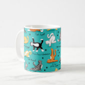 Mug Kitty Chat Yoga Poses bleu turquoise (Devant gauche)