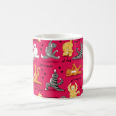 Mug Kitty Chat Yoga Pots Rouge Jaune (Devant droit)