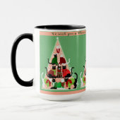 Mug Kitty Christmas Tree Blush Green Custom Holiday (Gauche)