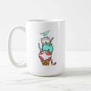 Mug Kitty Cone Chat Mignon Crème Glacée Kawaii