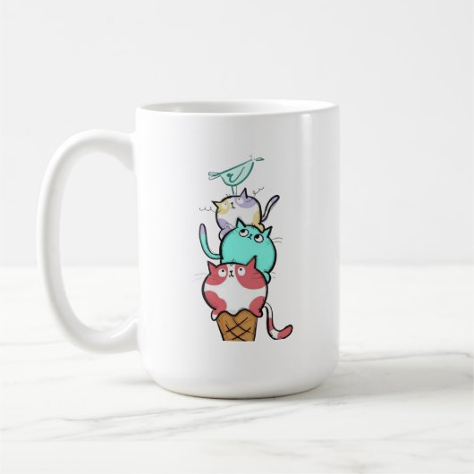 Mug Kitty Cone Chat Mignon Crème Glacée Kawaii (Gauche)