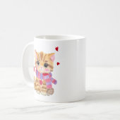 Mug Kitty de la Saint-Valentin à l'aquarelle  (Devant gauche)
