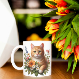 Mug Kitty en fleurs