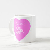 Mug Kiwi coupe de coeur rose (Devant gauche)