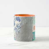 Mug Klassisches Patchworkmuster in Indigo und Türkis (Centre)