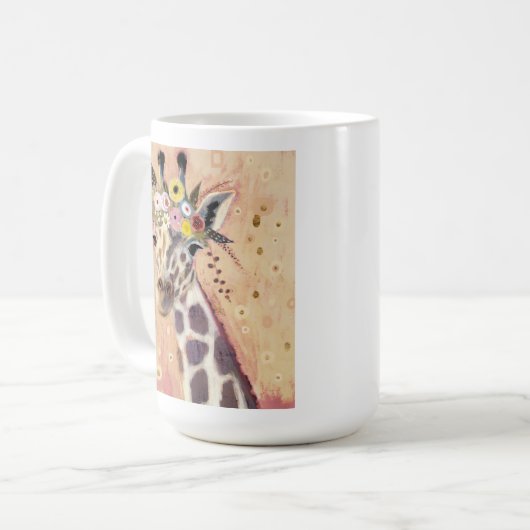 Mug Klimt Giraffe | Orné De Fleurs (Devant gauche)