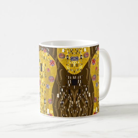 Mug Klimt Inspiré Or Motif Art Nouveau Le Baiser (Devant droit)