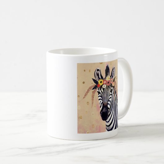 Mug Klimt Zebra | Orné De Fleurs (Devant droit)