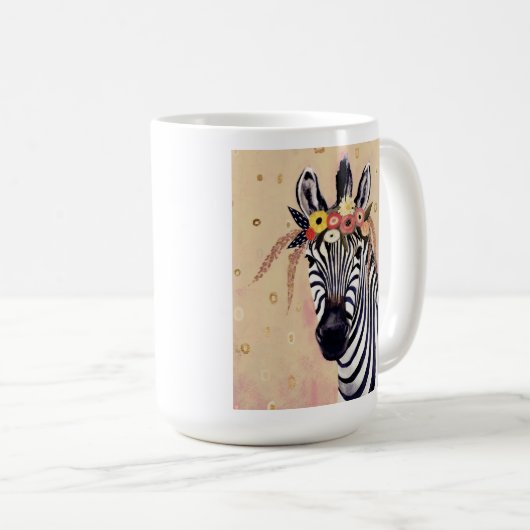 Mug Klimt Zebra | Orné De Fleurs (Devant droit)