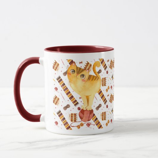 Mug Knit de chat mignon (Gauche)