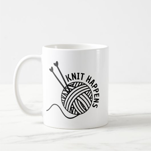 Mug Knit drôle arrive (Gauche)