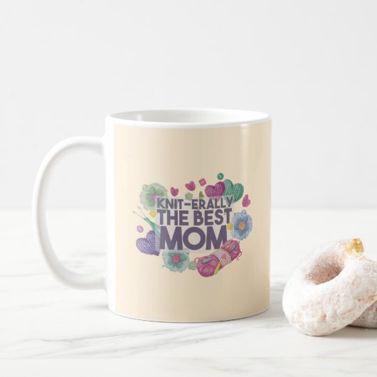 Mug Knit-erally la meilleure maman (Avec donut)