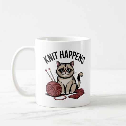 Mug Knit Happens – Funny Gift for Knitters & Yarn love (Gauche)