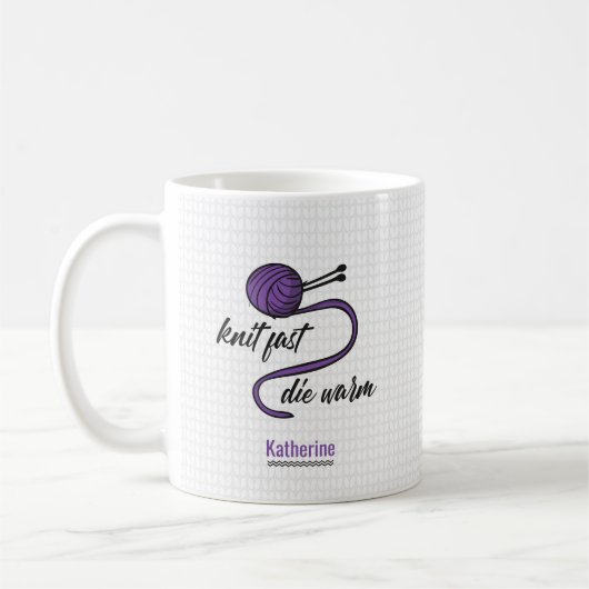 Mug Knit Violet Rapide, Mourir Chaud (Gauche)