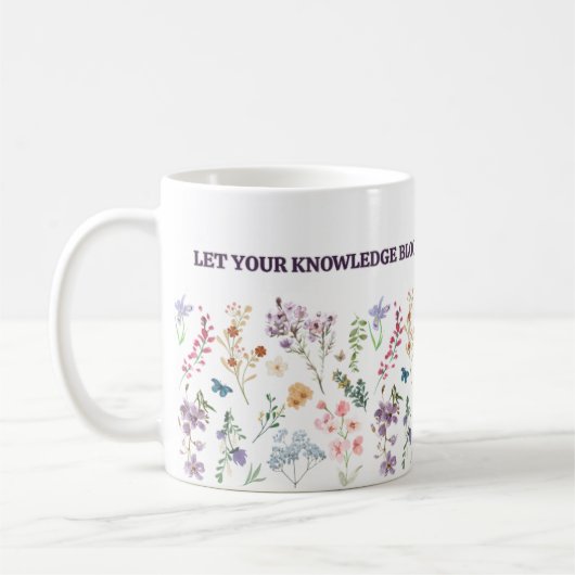 Mug Knowledge bloom mug, wildflower study inspiration (Gauche)