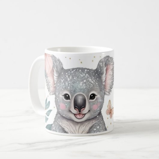 Mug Koala gaie et charme floral (Devant gauche)