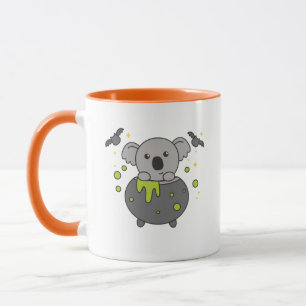 Mug Koala Happy Halloween Cauldron Bat