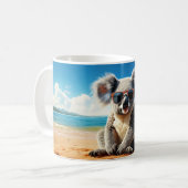 Mug Koala sur une plage de sable (Devant gauche)