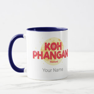 Mug Koh Phangan avec la lune vintage île Thaïlande