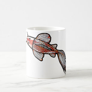 Mug Koi Pond Art Kois Poissons Designs Rouge Calico Ko