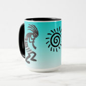 Mug Kokopelli Avec Symbole Sun Amérindien (Devant gauche)