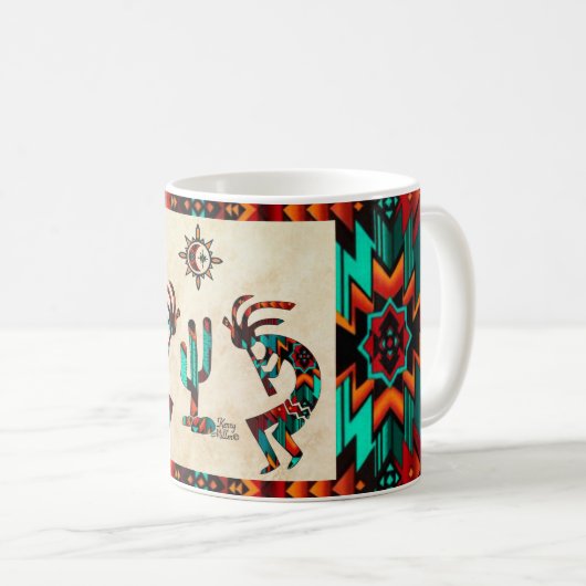 Mug Kokopelli Et Cactus (Devant droit)