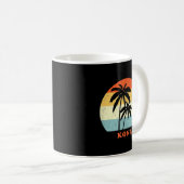 Mug Kona, Hawaii Vintage Palm Tree Sunset Throwback (Devant droit)