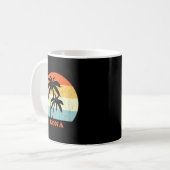 Mug Kona, Hawaii Vintage Palm Tree Sunset Throwback (Devant gauche)