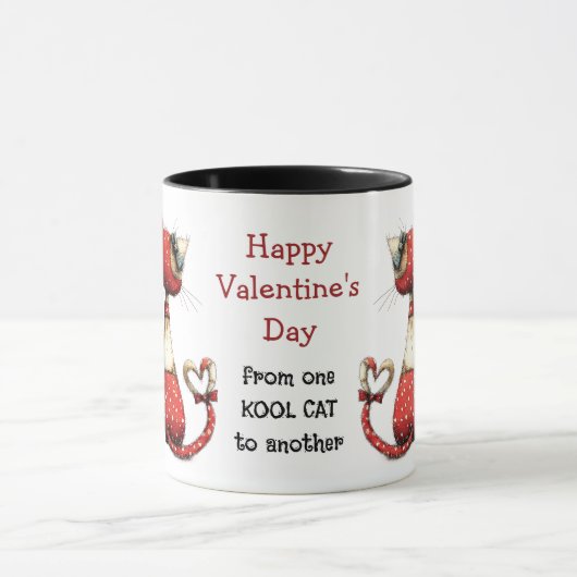 Mug Kool Cat Cute Valentine's Day  (Centre)
