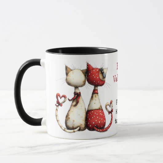 Mug Kool Cat Cute Valentine's Day  (Gauche)