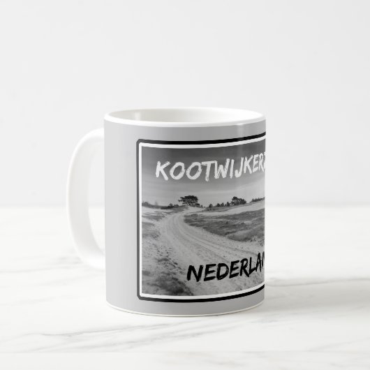 Mug Kootwijkerzand, Nederland, noir et blanc (Devant gauche)
