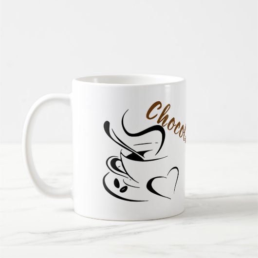 Mug-kop van chocoladekeramiek koffiemok (Links)