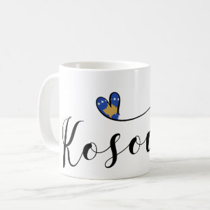 Mug Kosovo Drapeau Coeur, I Love Kosovo, Kosovar