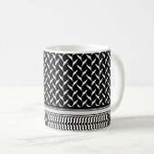 Mug Koufiya palestinien | noir Keffiyeh (Devant droit)