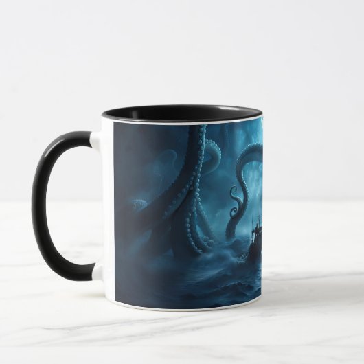 Mug Kraken et bateau de pêche nautique (Gauche)